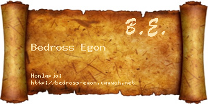 Bedross Egon névjegykártya